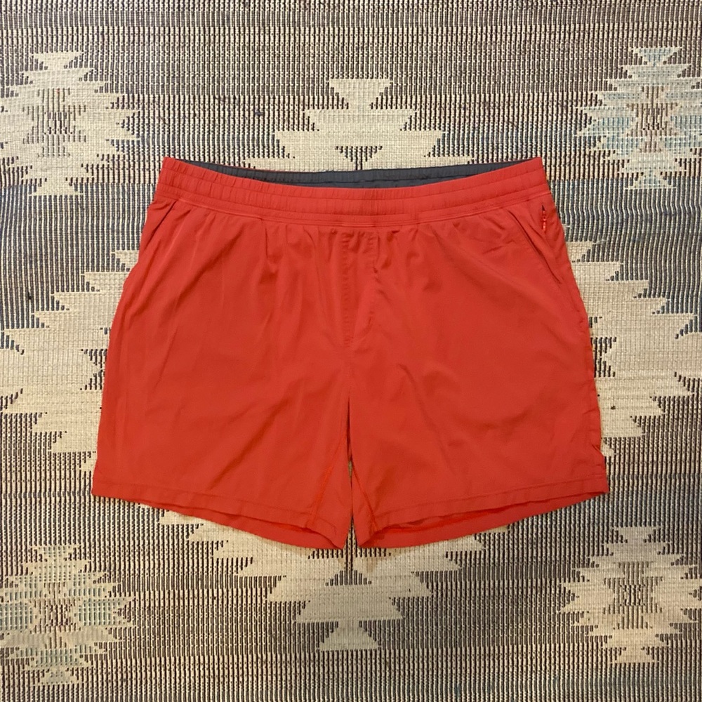 Rhone Men’s 7”‎ Unlined Lightweight Red Athletic Breathable Nylon Gym Shorts